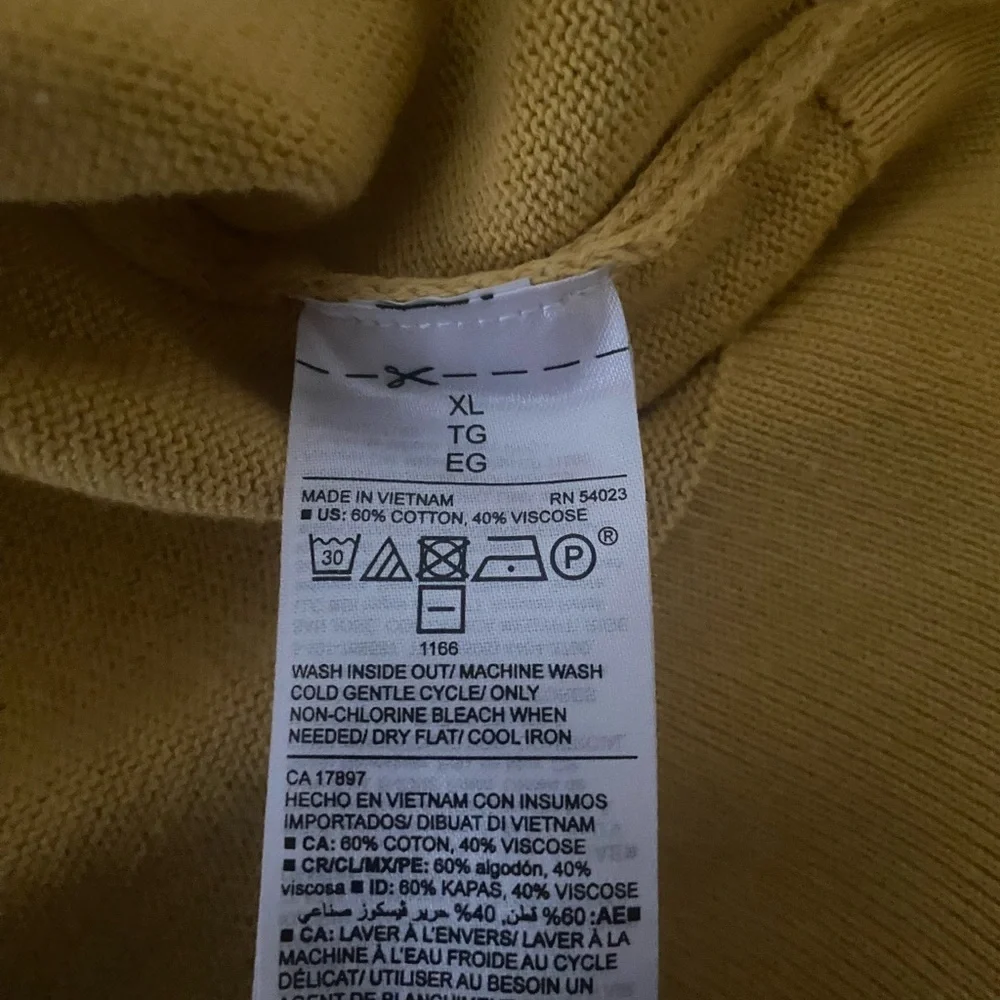 Old Navy Women’s Mustard Knit Long Sleeve Mock Neck Cotton Blend Sweater Size XL